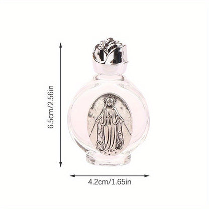 Botella para Agua Bendita con Virgen Milagrosa - Color Dorado y Plata ✝️