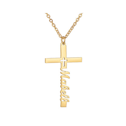 Collar con Cruz Personalizado con Nombre - Joyería Cristiana Luz de Vida y Fe