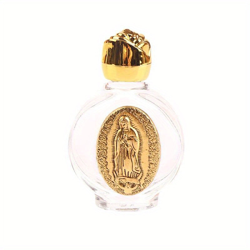 Botella para Agua Bendita con Virgen Milagrosa - Color Dorado y Plata ✝️