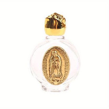 Botella para Agua Bendita con Virgen Milagrosa - Color Dorado y Plata ✝️