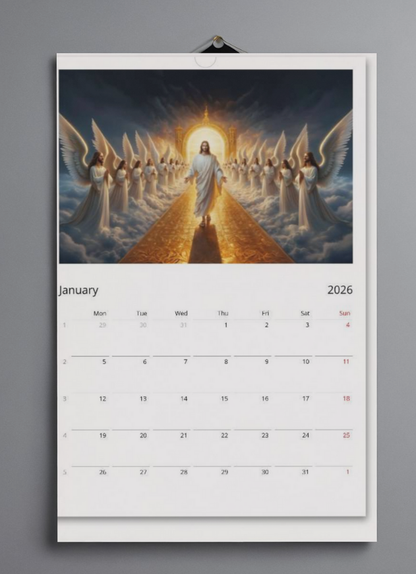 Digitaler christlicher Kalender 2026 | Tägliche Inspiration von Jesus | Sofortiger Download (Monate und Tage auf Englisch)