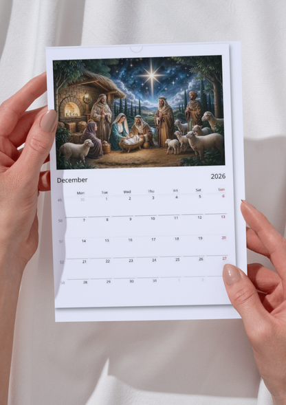 Digitaler christlicher Kalender 2026 | Tägliche Inspiration von Jesus | Sofortiger Download (Monate und Tage auf Englisch)