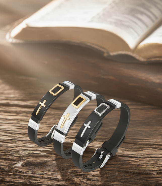 Verstellbare religiöse Armbänder mit Kreuz – 3 elegante Designs für Damen und Herren