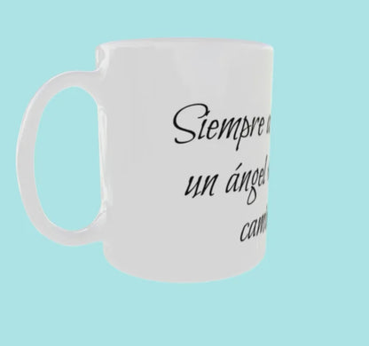 Taza con Ángel Protector y Frase Inspiradora 🌟Perfecta para Bendecir Tu Día